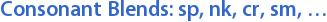 Consonant Blends: sp, nk, cr, sm, …
